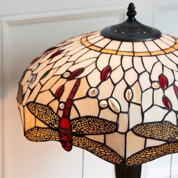 Endon 64085 - Настолна лампа Tiffany DRAGONFLY 2xE27/60W/230V, диаметър 41 cm