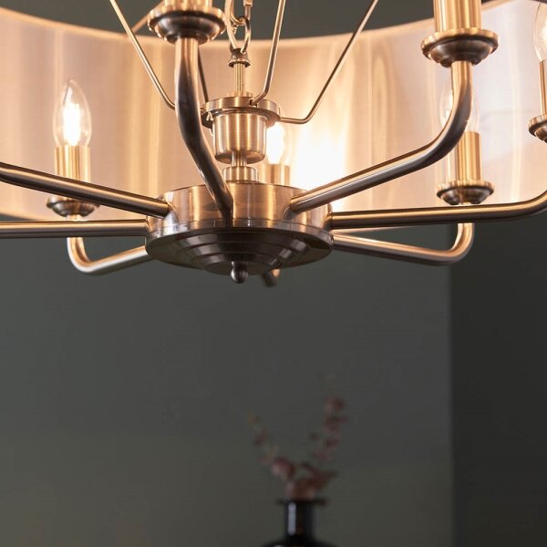 Endon 99152 - Пендел HIGHCLERE 8xE14/40W/230V сив/матов хром
