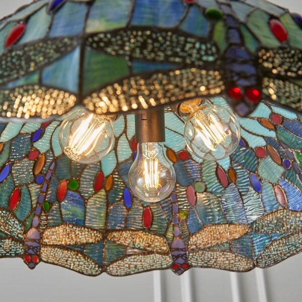 Endon 66148 - Полилей на верига Tiffany DRAGONFLY, 3xE27/60W/230V, Ø 50 см