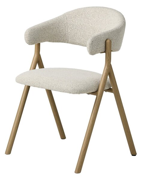 Кремав/в естествен цвят тапициран трапезен стол с подлакътници Frances – Unique Furniture