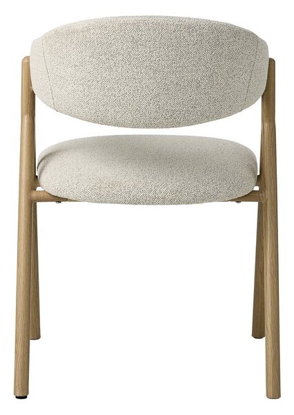 Кремав/в естествен цвят тапициран трапезен стол с подлакътници Frances – Unique Furniture
