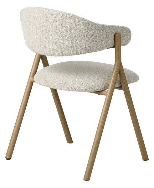 Кремав/в естествен цвят тапициран трапезен стол с подлакътници Frances – Unique Furniture