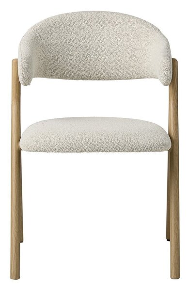 Кремав/в естествен цвят тапициран трапезен стол с подлакътници Frances – Unique Furniture