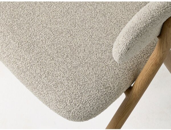 Кремав/в естествен цвят тапициран трапезен стол с подлакътници Frances – Unique Furniture