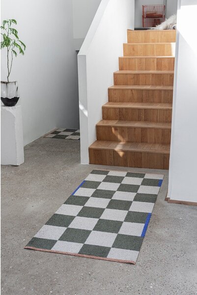 Тъмнозелен/кремав килим подходящ за пране 70x150 cm Square – Mette Ditmer Denmark