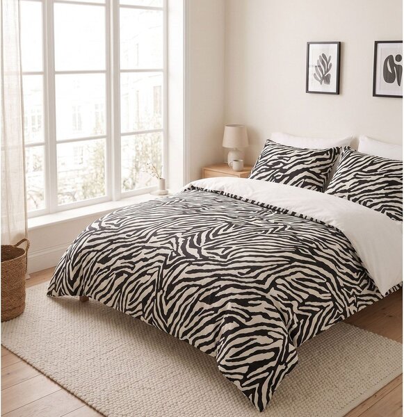 Черно единично спално бельо 200x140 cm Zebra – Mijolnir