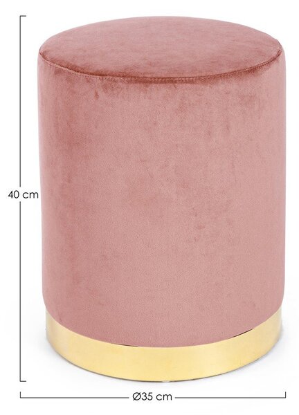 Тъмнорозова кадифена табуретка Lucilla – Yes Everyday