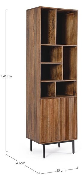 Шкафче от масивно манго в естествен цвят 55x190x40 cm Tadita – Bizzotto