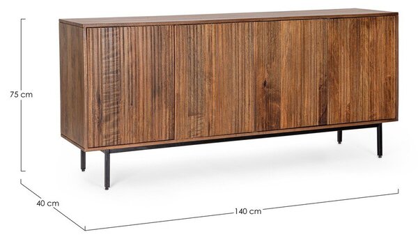 Скрин от масивно манго в естествен цвят 170x75x40 cm Tadita – Bizzotto