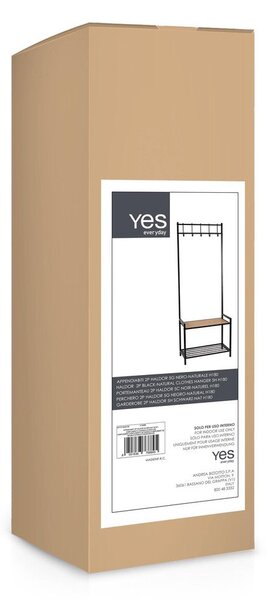 Черен/в естествен цвят метален комплект за коридор 64,5x180x37,5 cm Haldor – Yes Everyday