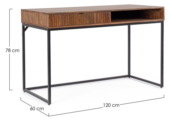 Работна маса с дъска от мангово дърво 60x120 cm Tadita – Bizzotto