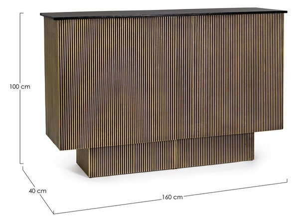 Кухненски остров с дъска от мангово дърво 40x160 cm Virat – Bizzotto