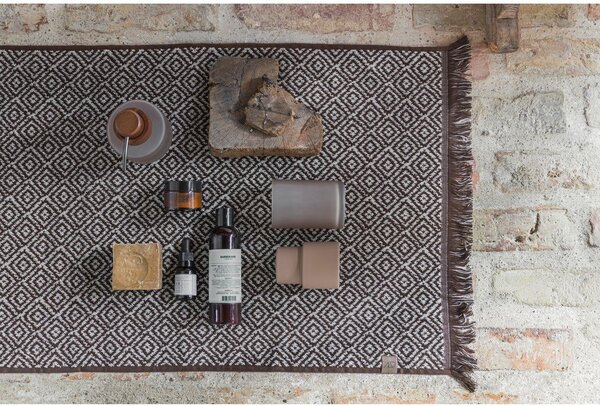 Тъмнокафяв текстилен килим за баня 50x80 cm Morocco – Mette Ditmer Denmark