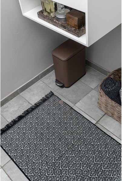 Черен текстилен килим за баня 50x80 cm Morocco – Mette Ditmer Denmark