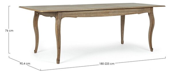 Сгъваема трапезна маса с допълнителна плоча от масивно манго 90x180 cm Domitille – Bizzotto