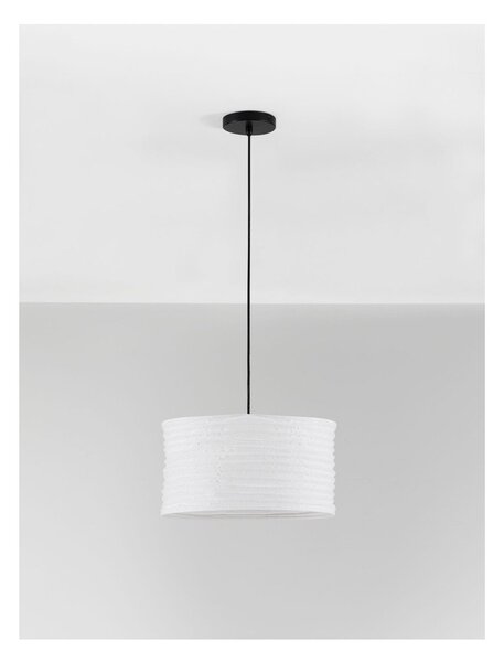Бяло ленено висящо осветително тяло ø 38 cm Linnet – Nova Luce