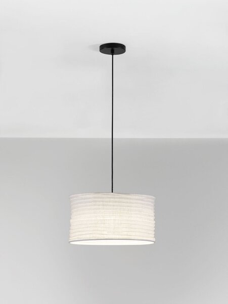Бяло ленено висящо осветително тяло ø 38 cm Linnet – Nova Luce