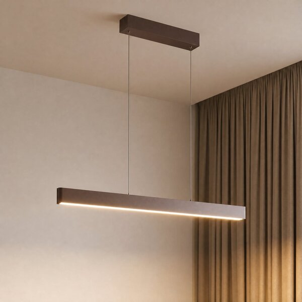 Lucande Smart LED висящо осветление Mylosh, кафе, CCT, Tuya, Затъмняване, Кафяв / ръждив, Дневна/трапезария, Алуминий, Модерен