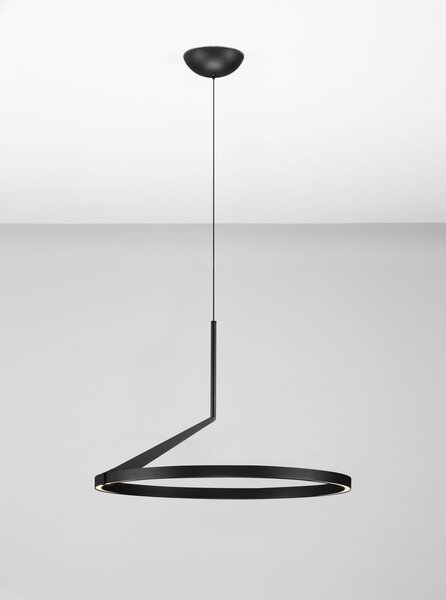 Матово черно алуминиево LED затъмняващо се висящо осветително тяло ø 60 cm Tilia – Nova Luce