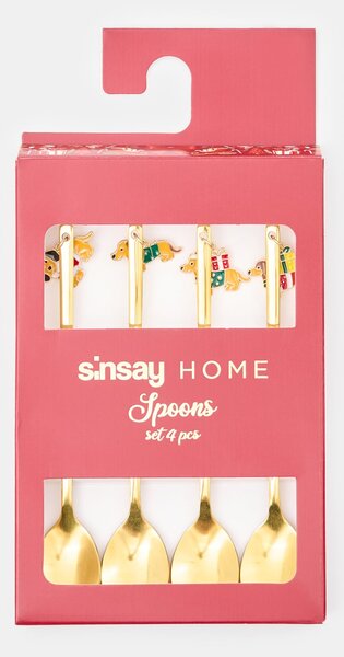 Sinsay - Лъжички с декоративни висулки 4 pack - златно