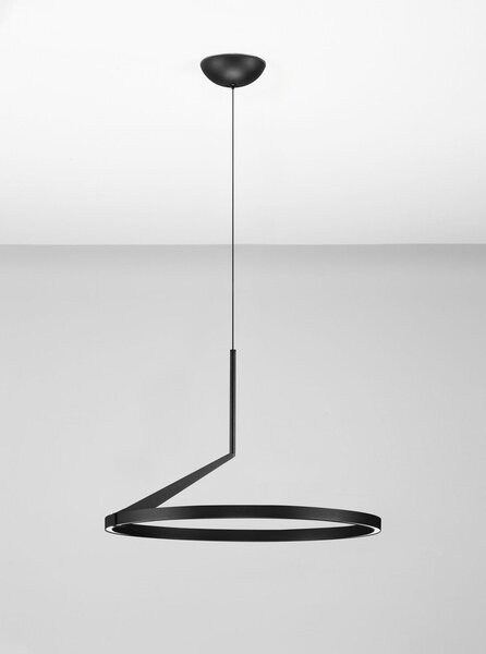 Матово черно алуминиево LED затъмняващо се висящо осветително тяло ø 60 cm Tilia – Nova Luce