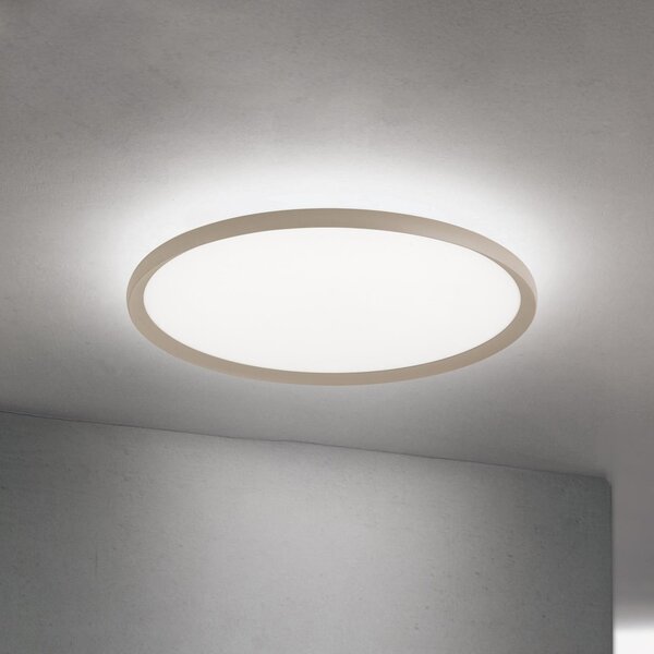 ORION LED плафон Kant, Ø 60 cm каки, CCT метал/пластмаса, Затъмняване, Зелен, Дневна/трапезария, Алуминий, Модерен
