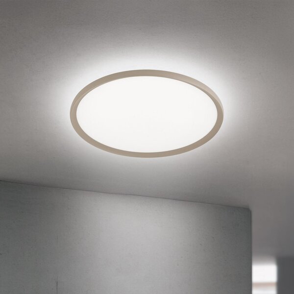 ORION LED плафон Kant, Ø 60 cm каки, CCT метал/пластмаса, Затъмняване, Зелен, Дневна/трапезария, Алуминий, Модерен