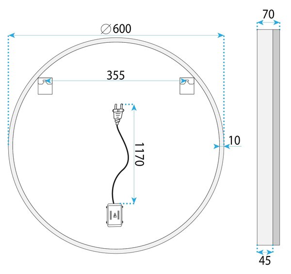 Огледало LED 60cm BL807