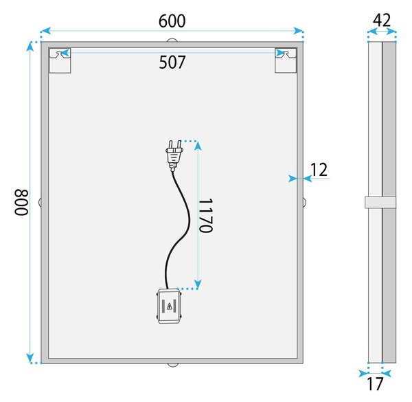 Огледало LED 60cm BL808