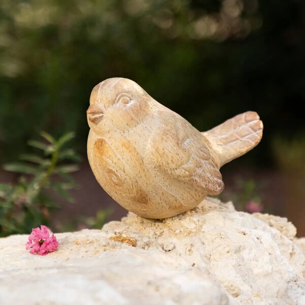 Декоративна фигура atmosphera Birdy, Смола, Бежов, 14 cm