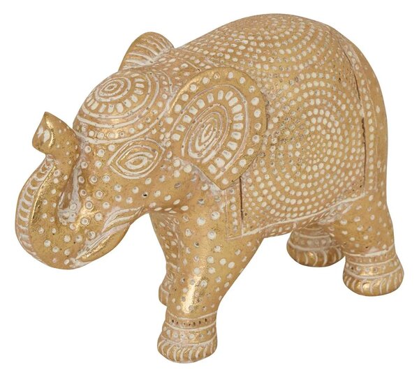 Декоративна фигура atmosphera Gajah, Смола, Златист, 12 cm