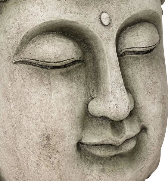 Декоративна статуя atmosphera Buddha Head, Магнезий, Сив, 60 cm