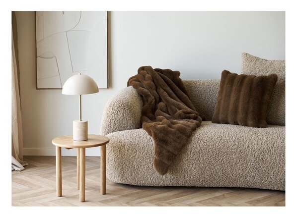 Кафяво одеяло от изкуствена кожа 130x180 cm Galena – House Nordic