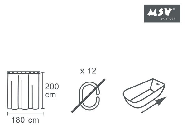 Завеса за душ 180x200 cm Sugar – MSV