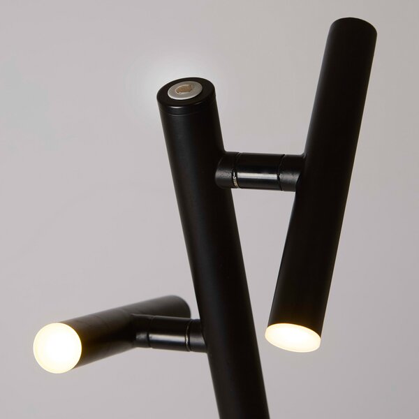 Searchlight LED акумулаторна стояща лампа 10460BK, черна, височина 127 cm, CCT 2-flg., Затъмняване, Черен, Дневна/трапезария, Метал, Модерен