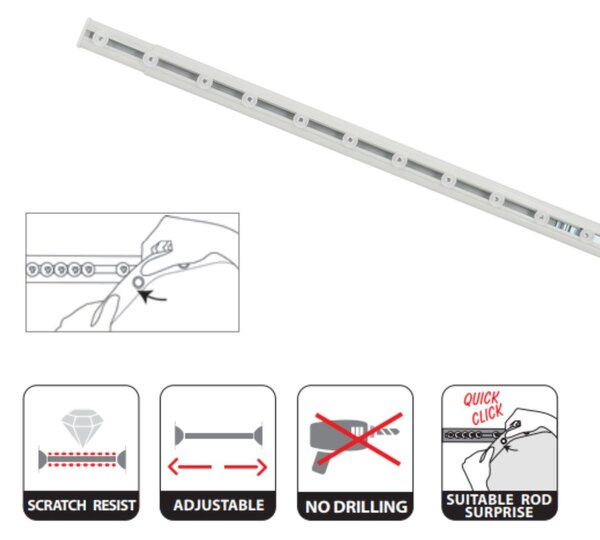 Бял прът за душ завеса 75 - 125 cm Surprise – Spirella