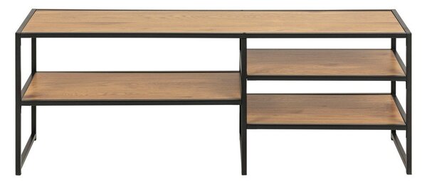 Черна/естествена маса за телевизор от декор от дъб 120x46 cm Seaford – Actona
