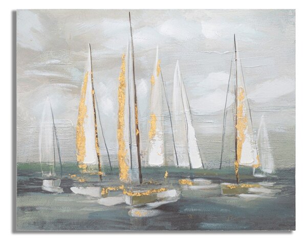 Живопис 100x80 cm Gold Boat - Mauro Ferretti