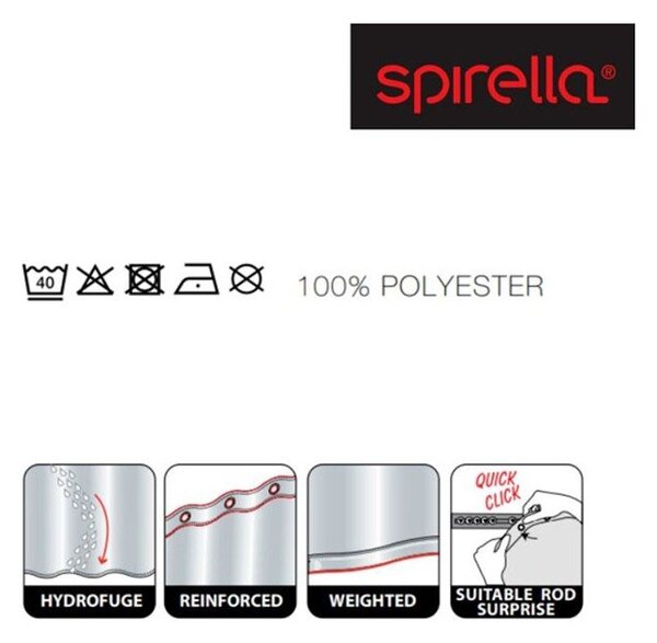 Завеса за душ 180x200 cm Primo – Spirella