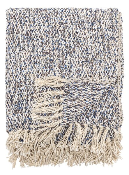 Сиво-синьо одеяло със смес от лен 130x160 cm Ocean – Bloomingville