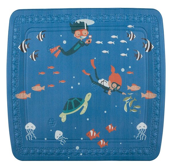 Детска противоплъзгаща подложка за душ 55x55 cm Scuba Diver – Spirella