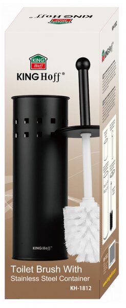 Четка за тоалетна Kinghoff KH 1812, 39.5см, Черна стомана