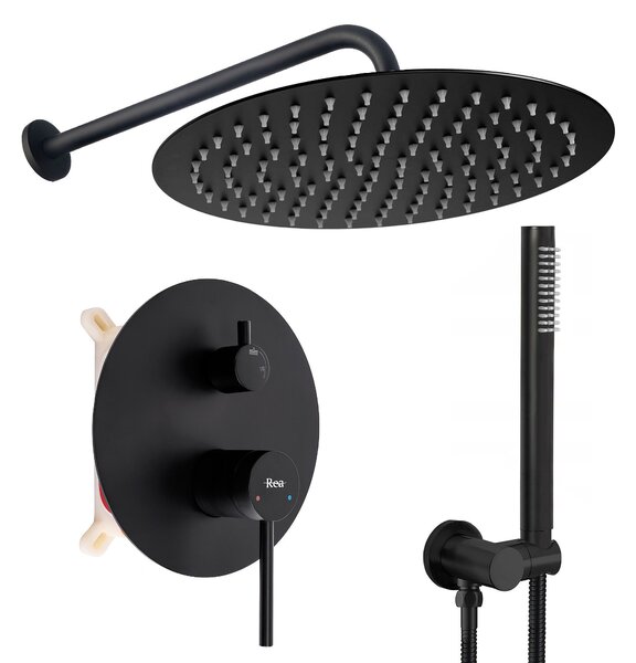 Душ система за вграждане Rea Foss Clif Black + BOX