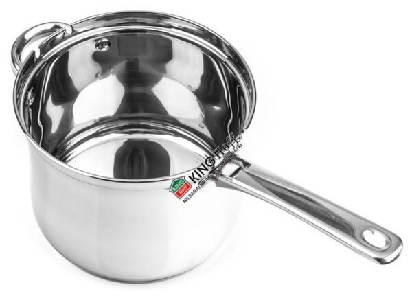 Тенджера с кошница за пържене Kinghoff KH 4581, 3.6 л, 18 см, Стъклен капак, Многослойно дъно, Индукция, Инокс