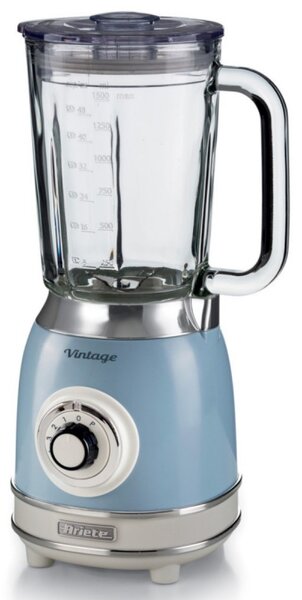 Блендер Ariete VINTAGE 2.0 0583/05, 1000W, 1.5 л, 4 ножа, 4 скорости+импулси, Трошене на лед, Син
