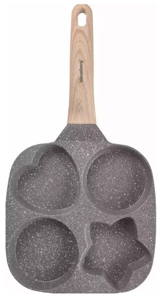 Тиган с 4 отделения Klausberg KB 7808, 19см, Mраморно покритие, Различни форми, Индукция, Сив