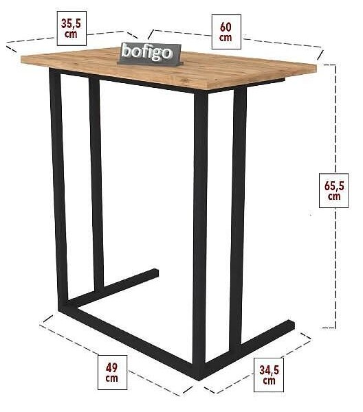 Помощна маса Metal Laptop Table - бор