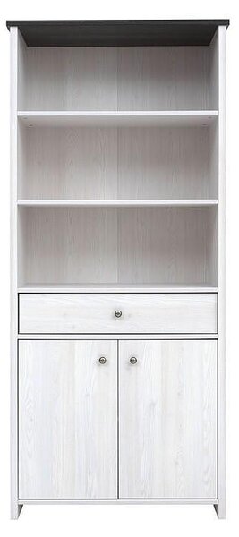 Етажерка Porto REG2D1S - 88.5 x 199.5 x 40 cm, бяло/сиво