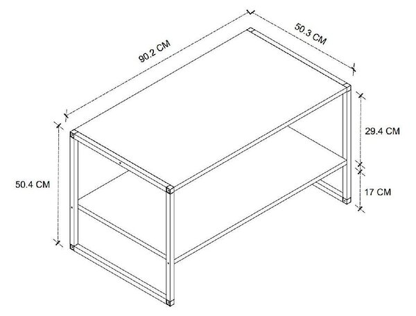 Холна маса Metal Coffee Table - 50 х 90 cm, различни цветове