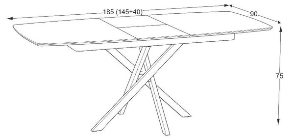 Разтегателна трапезна маса Toronto - 145 - 180 x 90 x 76 cm